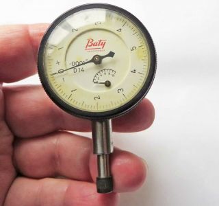 Vintage Baty 1 1/2 " Model: D14 Dial Gauge Reads To.  0001 " Perfect