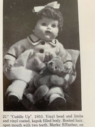 Big 21” 1953 Effanbee Cuddle Up Baby Doll Vintage Vinyl Plastic,  ASL I Love You 3