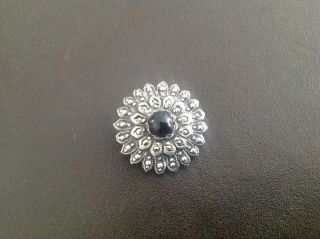Gorgeous Vintage Small Sterling Silver Marcasite Dress Clip
