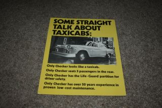 Checker Taxicab Factory Sales Brochure 1976