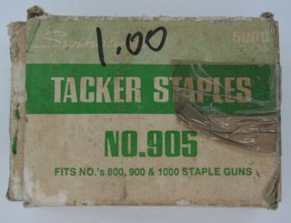 Vintage Swingline No.  905 Tacker Staples Fits 800,  900,  1000 Staple Guns 3/4,  Full
