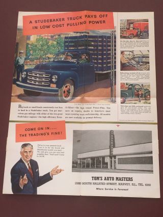 1953 Studebaker Truck Sales Lit - To The Owner Of Any Truck That’s It’s Best Days