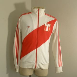 Vtg Mens Adidas Trefoil Fpf Peru Zip Up Sport Soccer Track Jacket Large