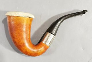 Vintage Calabash Meerschaum Sherlock Holmes Style Smoking Pipe Gourd Manhattan