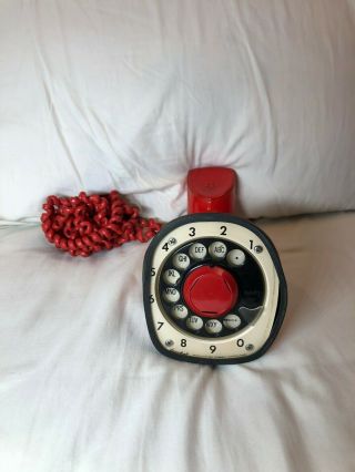 Vintage Ericafon North Electric Co.  Red Cobra Rotary Phone 8 