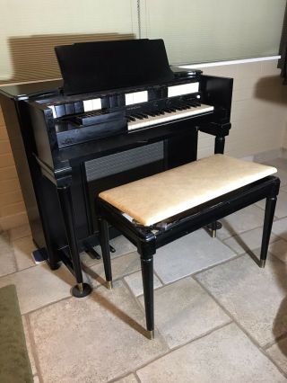 Vintage Hammond Chord Organ S6 With Bench Black Lacquer Finish