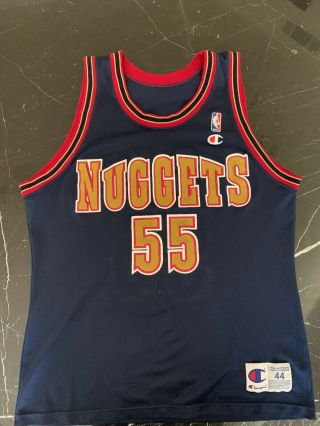 Vintage Denver Nuggets Champion Jersey Dikembe Mutombo Size 44