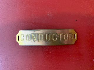 Brass Railroad Conductor Hat Badge 2