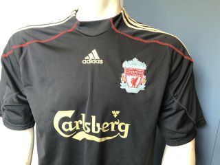 Vintage Liverpool 2009 - 2010 Away Shirt Xl Black Adidas Carlsberg