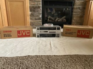Vintage Jvc R - K200 Stereo Receiver And Jvc Kd - V200j Stereo Casette Deck W/boxes