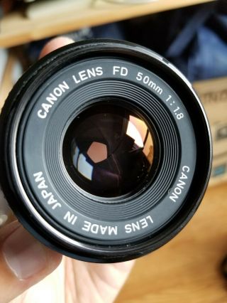 Vintage Canon Fd 50mm F/1.  8 Lens Ae - 1 Ae - 1 P At - 1 Av1 A - 1 W Marumi Uv Filter Vtg