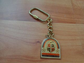Vintage 90s Luton Town Crest Football Keyring Keychain Gold Metal Car Badge