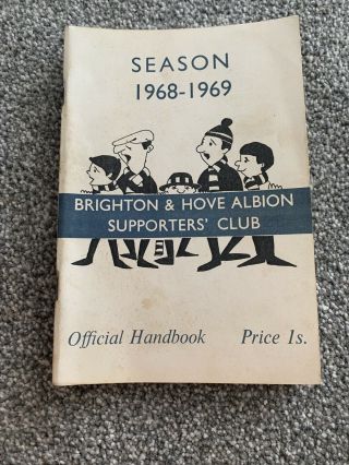 Brighton & Hove Albion Official Handbook 1968 - 1969 Vintage