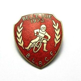 Belle Vue Aces Speedway Enamel Badge 1973 Blrcf - Manchester - Vintage Badge
