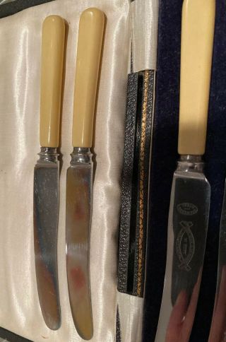 Vintage Set of 6 Sheffield Steak Knives Stainless Steel England 3