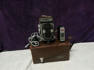 Vtg Yashica 635 Film Camera W/ Leather Case