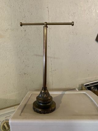 Vintage Brass Countertop Towel Holder 16 Inch Height