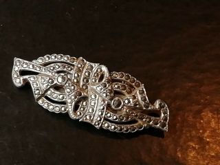 Vintage Jewellery Marcasite Duette Brooch And Dress Clips