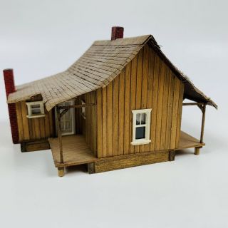 Vintage Ho Scale Wood Cabin House 1:87 Western Cowboy Aged & Detailed Handmade