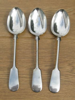 Vintage Serving Spoons Fiddle Pattern Silver Plated Set