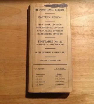Vintage Pennsylvania Railroad Booklet Eastern Region Timetable No.  23 1967