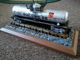 Vintage Phillips 66 " 1930 Rr Tank Car " Bank On Stand.  Cool