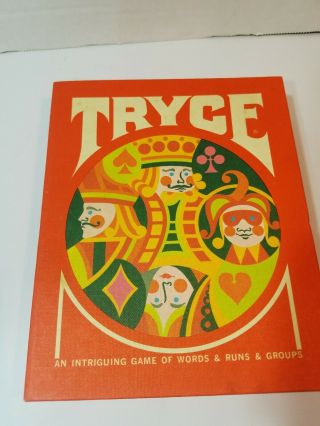 Vintage Tryce Card Game Of Words Runs & Groups 3m Company 1970 3 To 6 Players
