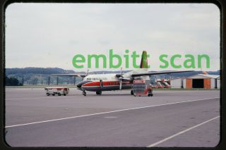 Slide,  Balair Fokker F27 - 400 Friendship (hb - Aaw) At Zurich,  1970