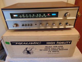 Vintage Realistic Sta - 65b Stereo Receiver - Mib - - Parts - Powers On