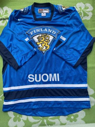 Nike 2000’s Iihf Finland Suomi Hockey Jersey Blue Men’s Sz Xl Vintage