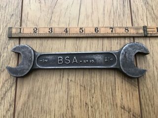 Vintage Bsa No 10 - 1/2 " X 9/16 " Whitworth Open Ended Spanner.