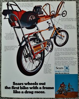 Vintage 1969 Sears 5 Speed Screamer 1 Stingray Dragster Bicycle Advertisement