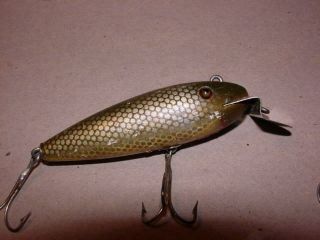 Vintage - Creek Chub Wiggler - Wooden Fishing Lure - Glass Eyes