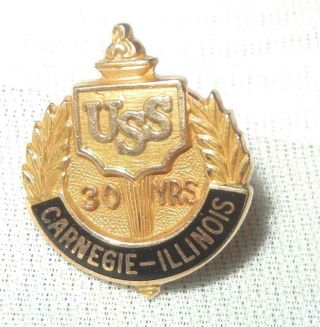 Vintage 30 Year Service Uss United States Steel 10k Gold Pin