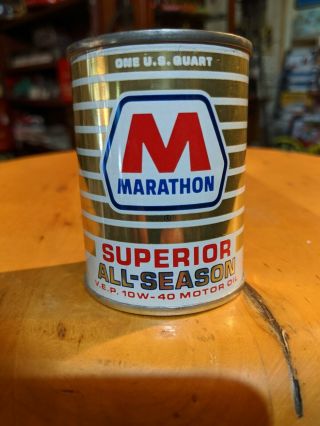 Vintage Marathon Superior All Season Motor Oil All Metal Coin Bank