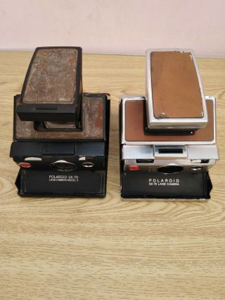 Vintage Two Cameras Polaroid Sx - 70 Land Camera & Polaroid Sx - 70 Model 3.