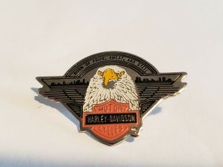 Vintage 1989 Eagle Brass Harley Davidson Vest Lapel Pin H10