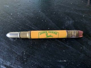 Vintage John Deere Brand Advertising Bullet Pencil Hoyt E Whelan Co Tecumseh Mi