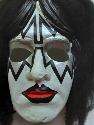 Vintage KISS 1978 Aucoin Ace Frehley Halloween Mask - Ben Cooper Type Party Worn 3