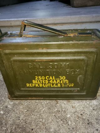 Vintage U.  S.  Army Cal 30 M1 Ammunition Box Ammo Can