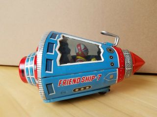 Vintage - Friendship - 7 Space Capsule - Tin Friction Toy - Kts - Sh Japan