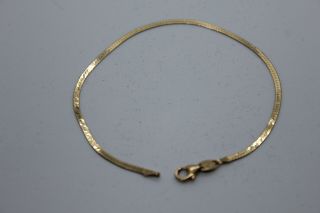 Bracelet - 14k Yellow Gold Vintage Herringbone 7.  5 "