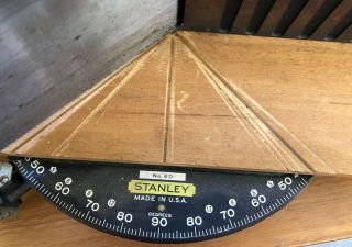 Vintage Stanley No.  60 Adjustable Mitre Miter Box And Saw 24x4 " Woodworking