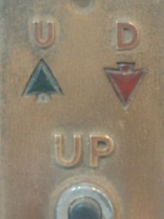 Vintage Brass Elevator Signal Call Button Warner Mfg