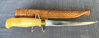 Vintage Rapala J Marttiini Finland Fish Filet Knife W Leather Sheath 6.  5 " Blade