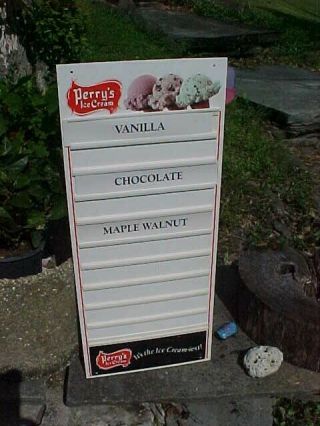 Vintage Perrys Ice Cream Parlor Flavor Sign Board