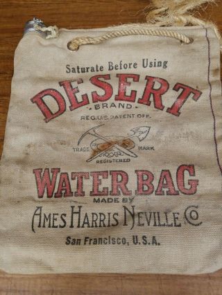Vintage Desert Water Bag Ames Harris Neville Co San Francisco