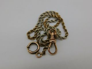 Sweet Victorian/vintage Gold Filled Two Tone Pocket Watch Chain Scrap/use 6g W07