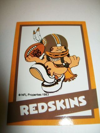 Nfl Washington Redskins Vintage 1983 Huddles Football Trading Card -