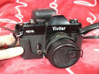 Vintage Vivitar 420/SL 35MM Film SLR Camera With Vivitar 50MM 1:1.  9 Lens 2